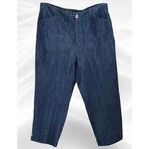 Chico’s Capri Pants Elastic Waist Dark Wash Denim Women’s Plus Size 0